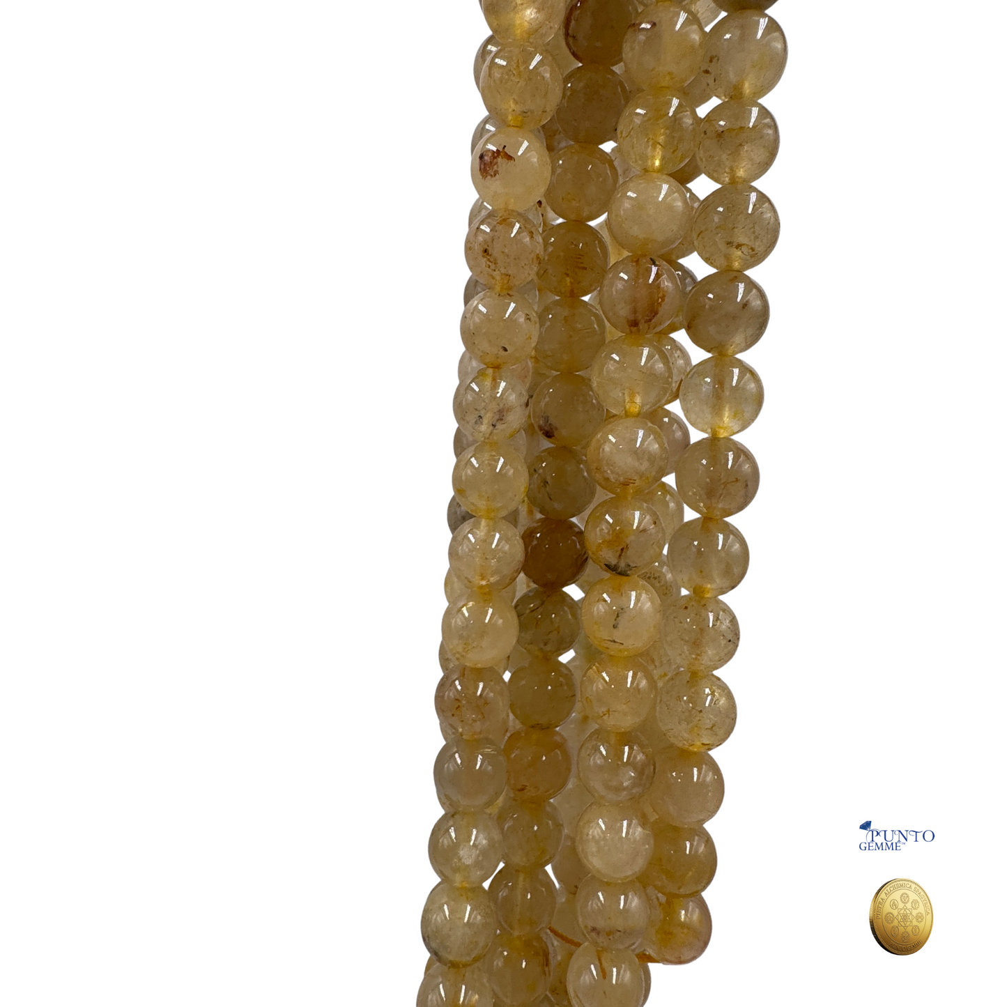 Quarzo Rutilato Oro ,Filo di Pietra Naturale - Perle Tonde Lisce 8mm - PE0879-08