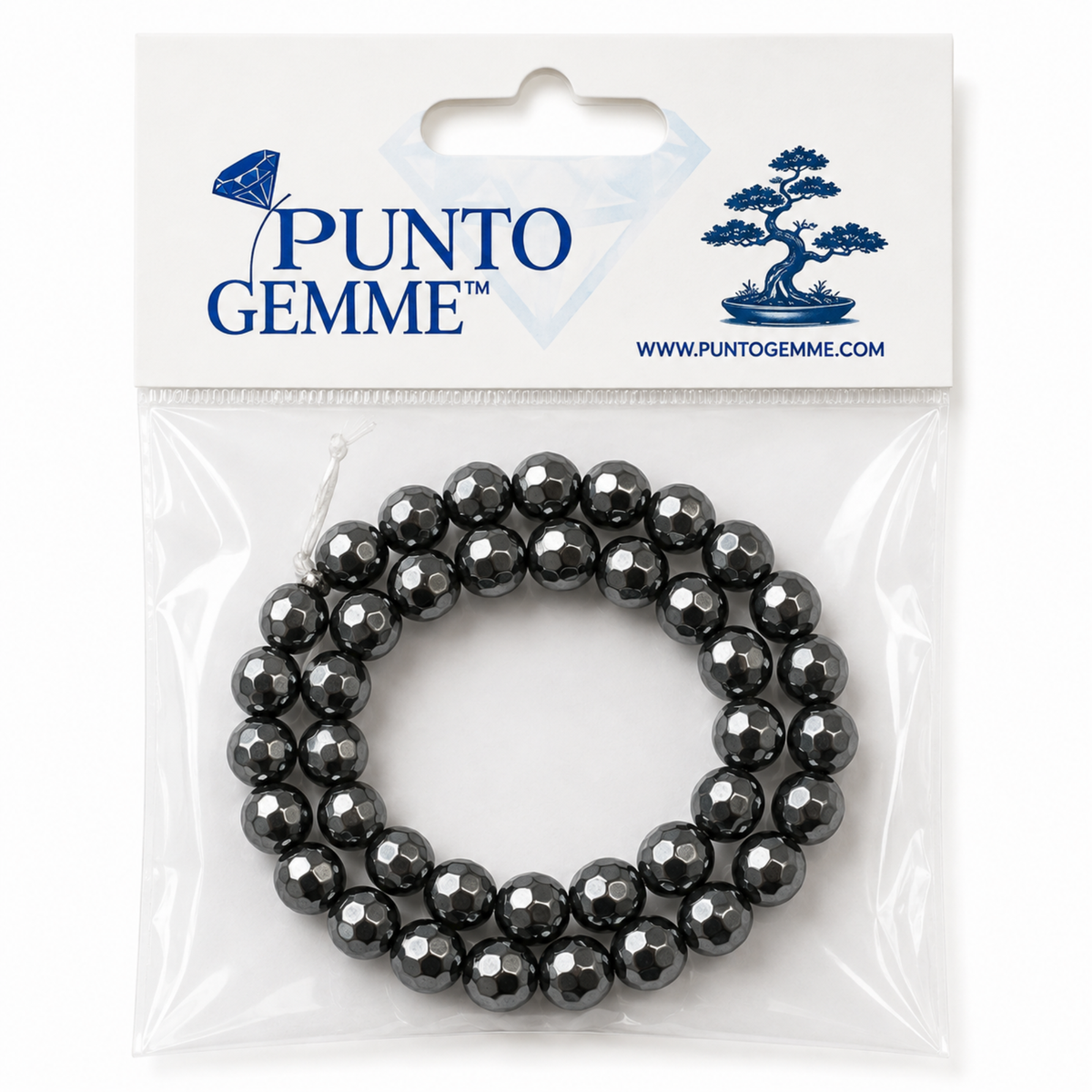 Filo Ematite Pietra naturale  Sfaccettata PE1001-10 Gemmopoli - PE1001 - foto 4