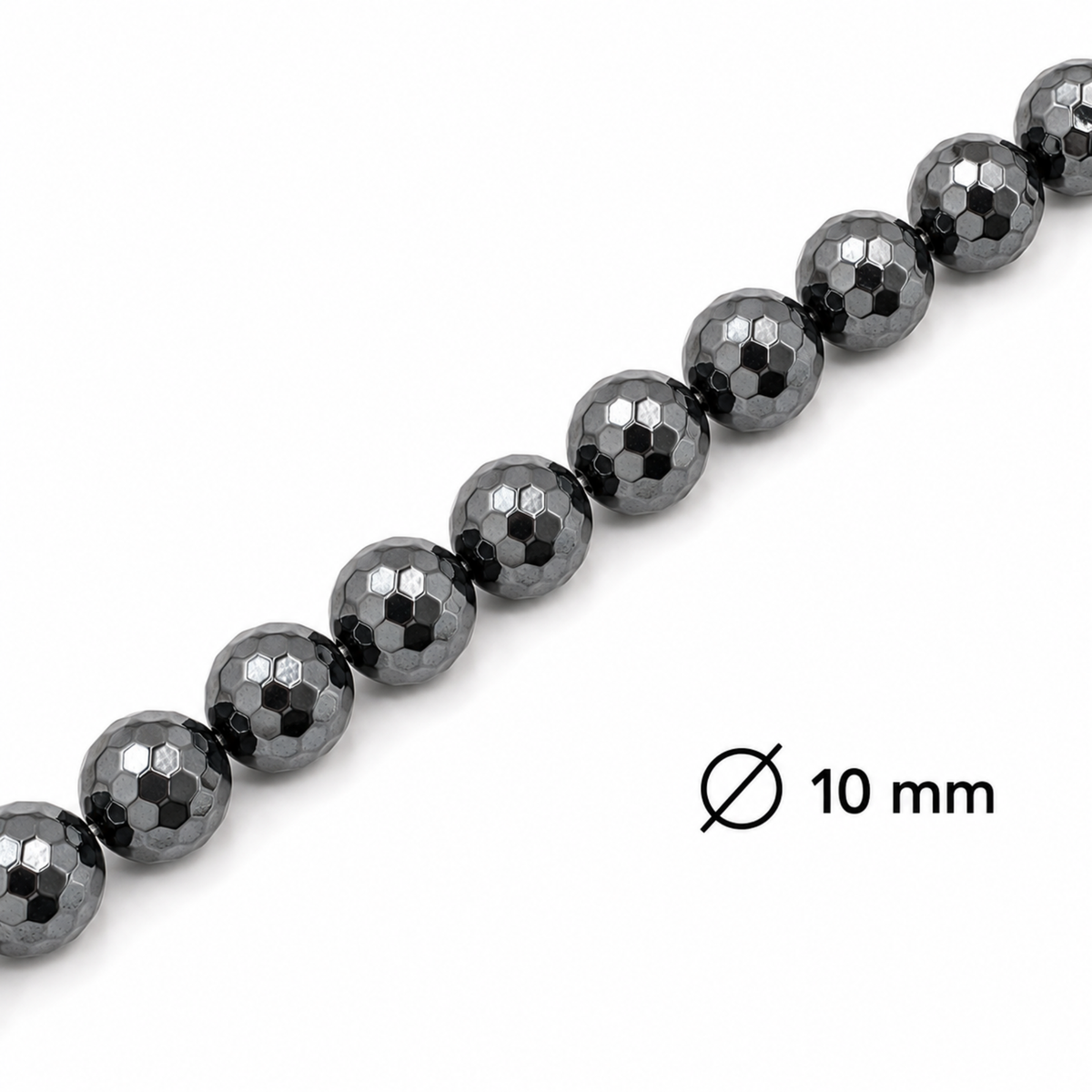 Filo Ematite Pietra naturale  Sfaccettata PE1001-10 Gemmopoli - PE1001 - foto 5