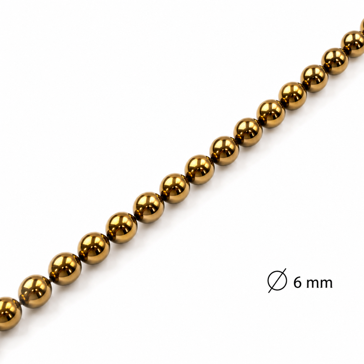 Filo Ematite Oro Pietra Naturale Tonda PE1002-06 Punto Gemme - PE1002 - foto 4