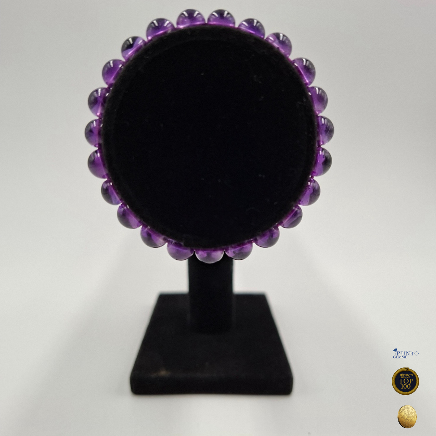 Ametista grado A - Bracciale Elastico di Pietre Naturale  8 mm Top100 Pietra aurea PE6004