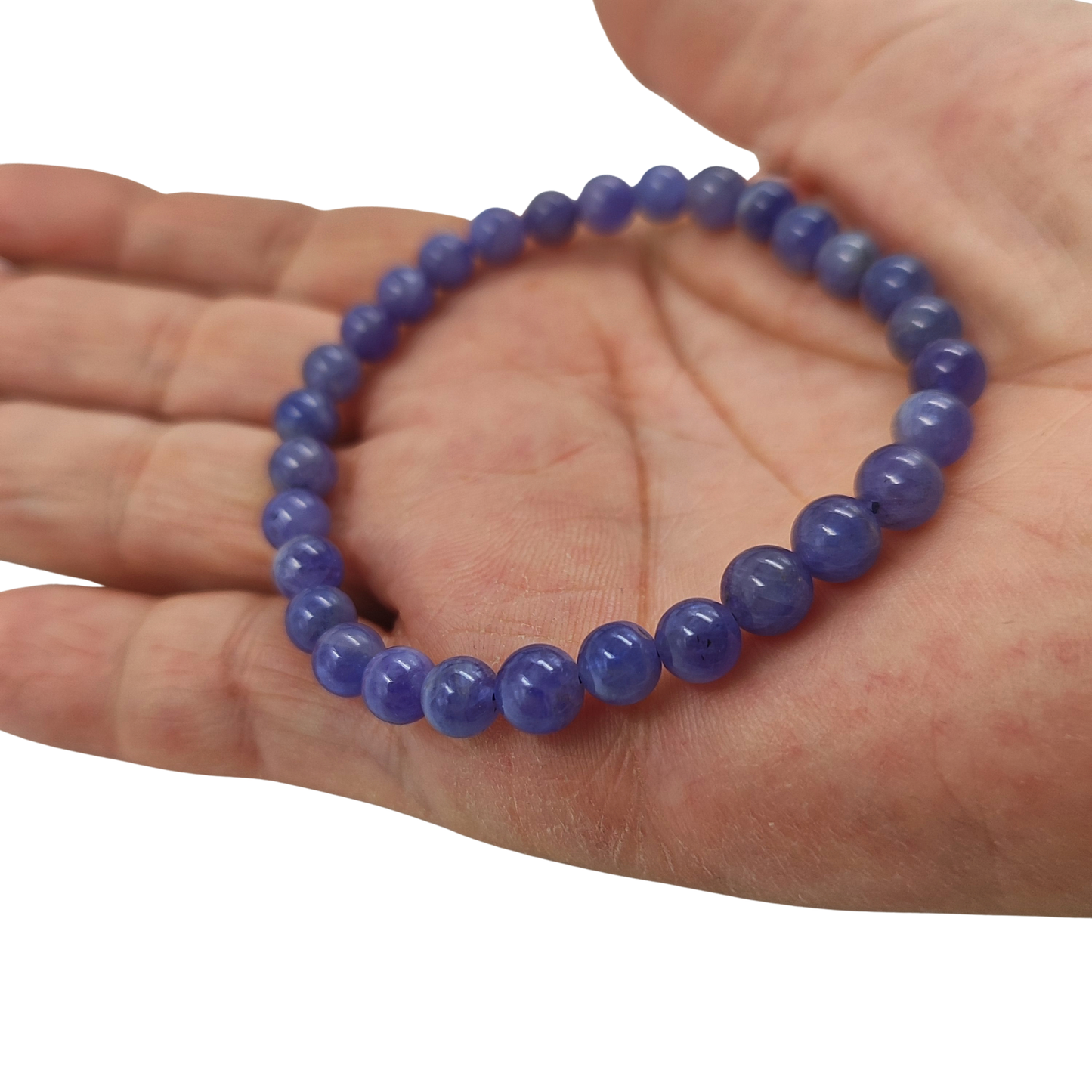 Bracciale in Tanzanite Naturale Tonda 6mm - Grado AAA (PE6006)