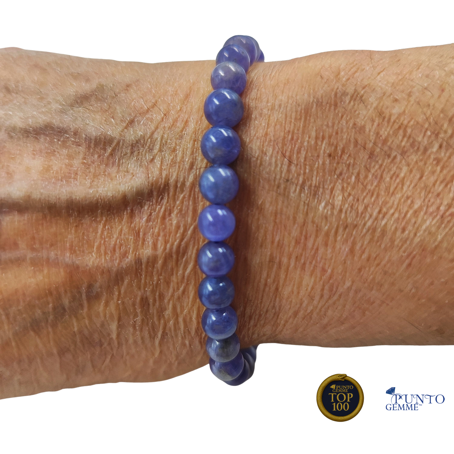 Bracciale in Tanzanite Naturale Tonda 6mm - Grado AAA (PE6006)