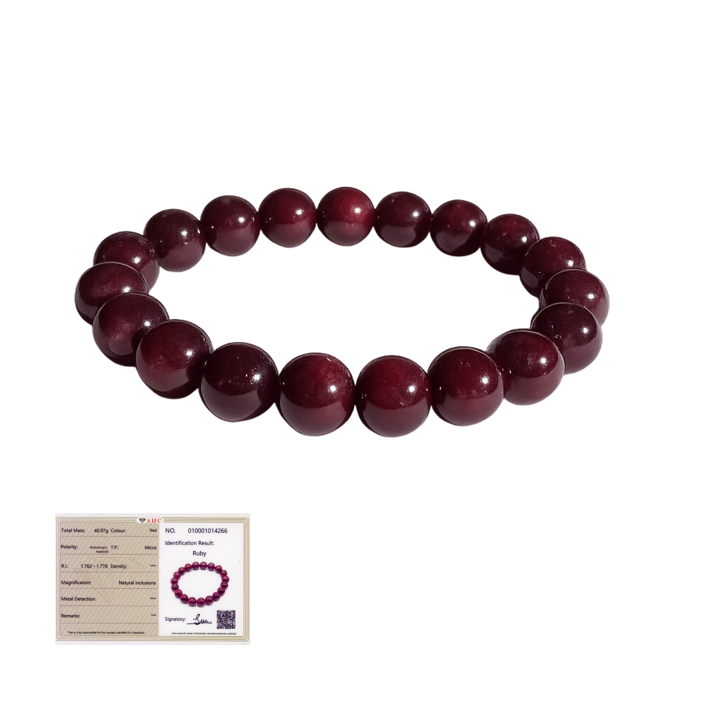 Bracciale rubino grado AAA  PE6008 con certificato
