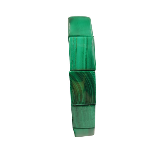 Bracciale malachite del congo naturale punto gemme, sfondo bianco