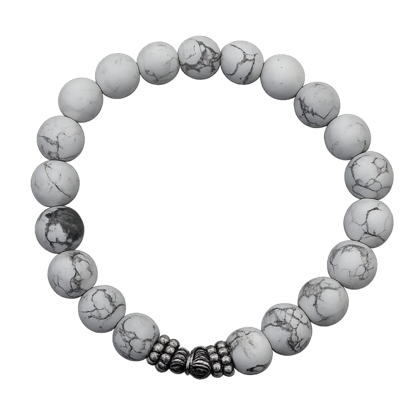 Braccile howlite  8 mm. PE8000 su sfondo bianco per google