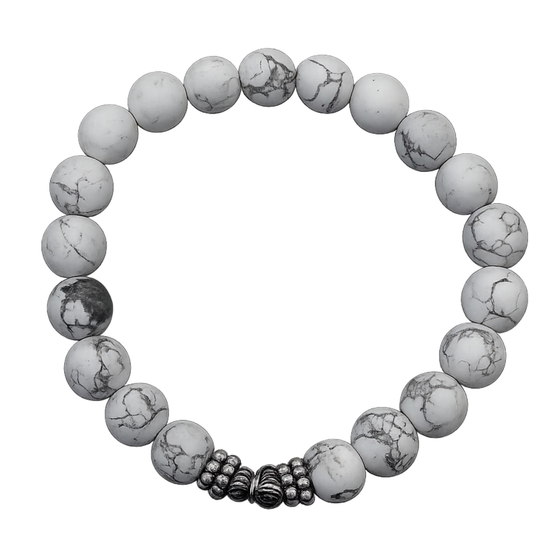 Braccile howlite  8 mm. PE8000 su sfondo bianco per google