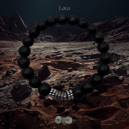 Bracciale Elastico in Pietra Lavica Naturale 8 mm – PE8002