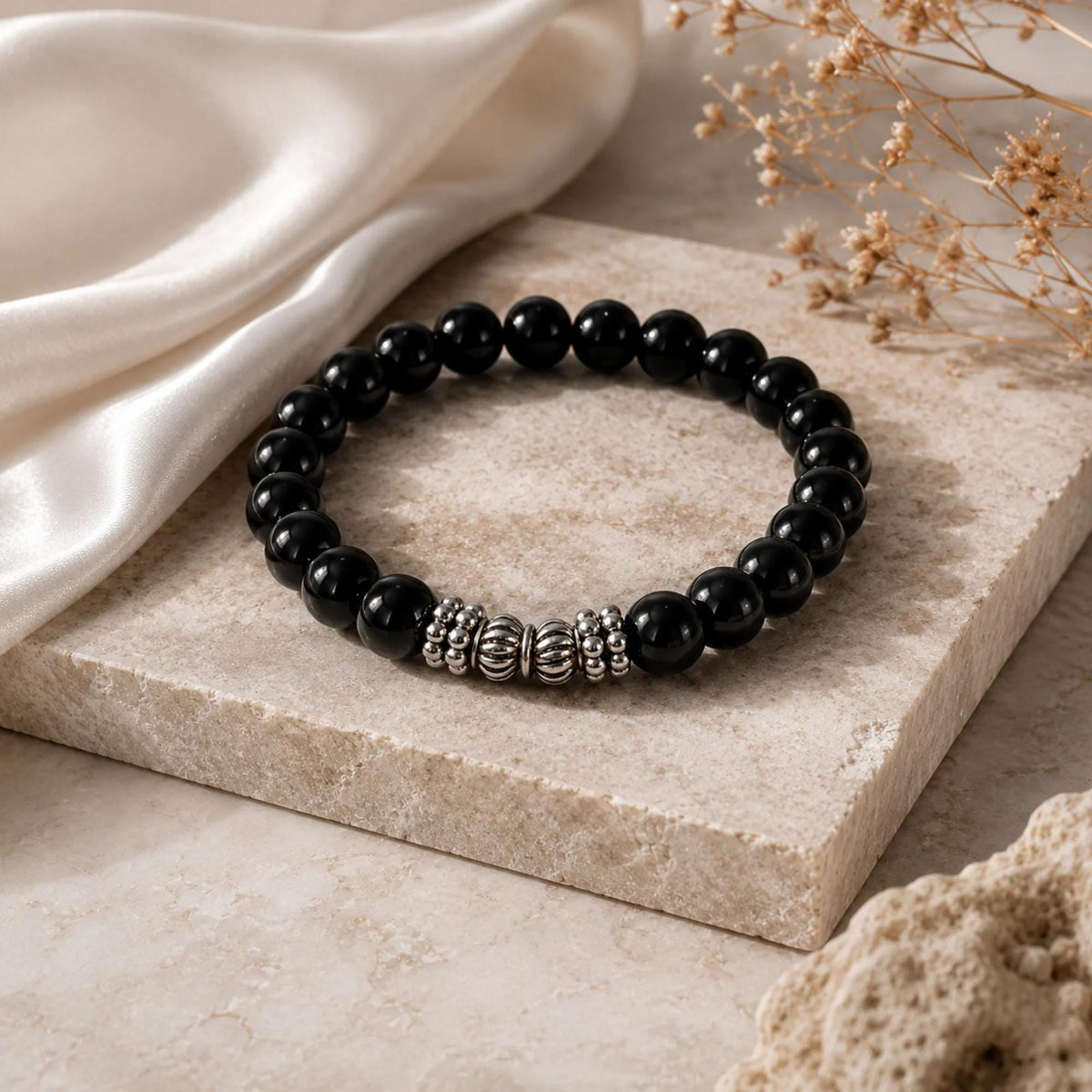 Bracciale Tormalina Nera Naturale 8 mm per uomo donna Gemmopoli PE8004 - PE8004 - foto 3