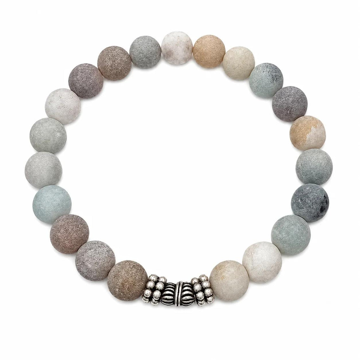 Bracciale Elastico Amazzonite Opaca Naturale 6 mm Pietre Dure Uomo Donna PE8005 - PE8005 - foto 2