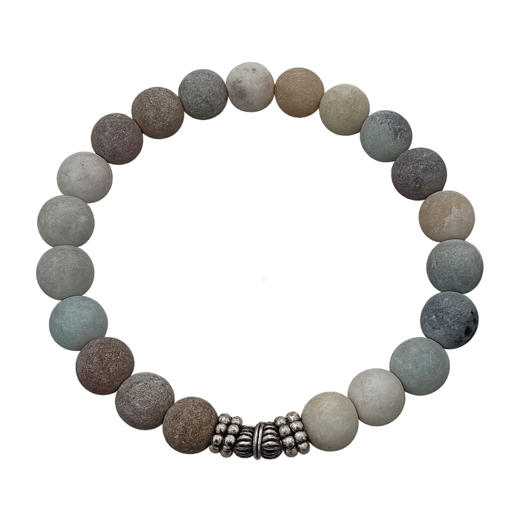 Bracciale Elastico in Amazzonite Opaca Naturale 8 mm 