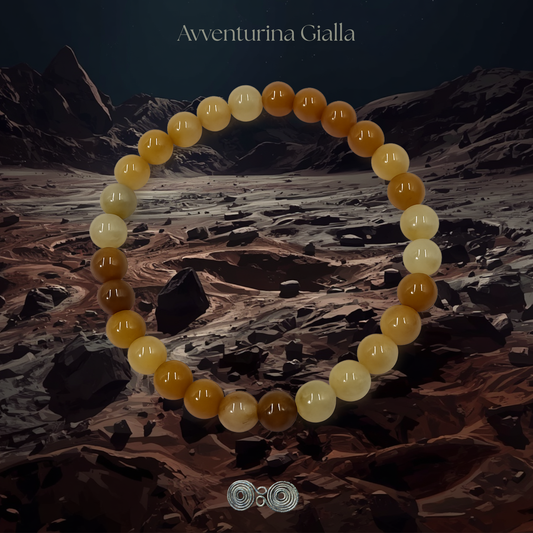 Elastic Bracelet in Natural Stones Yellow Aventurine Round Smooth 6 mm • Code PE8009 