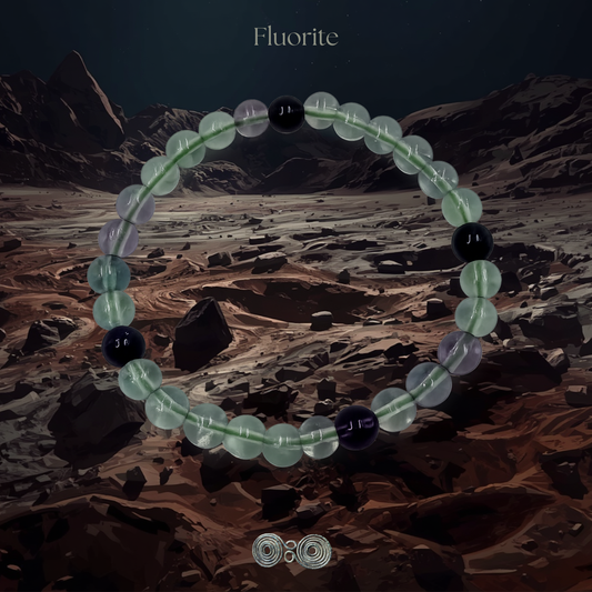 Elastic Bracelet in Natural Stones Multicolored Fluorite Round Smooth 6 mm • Code PE8011 