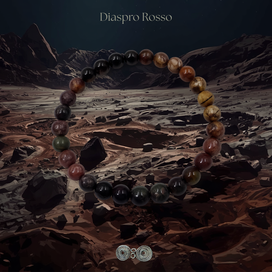 Bracciale Elastico in Pietre Naturali Diaspro Picasso Tondo Liscio 6 mm • Codice PE8015
