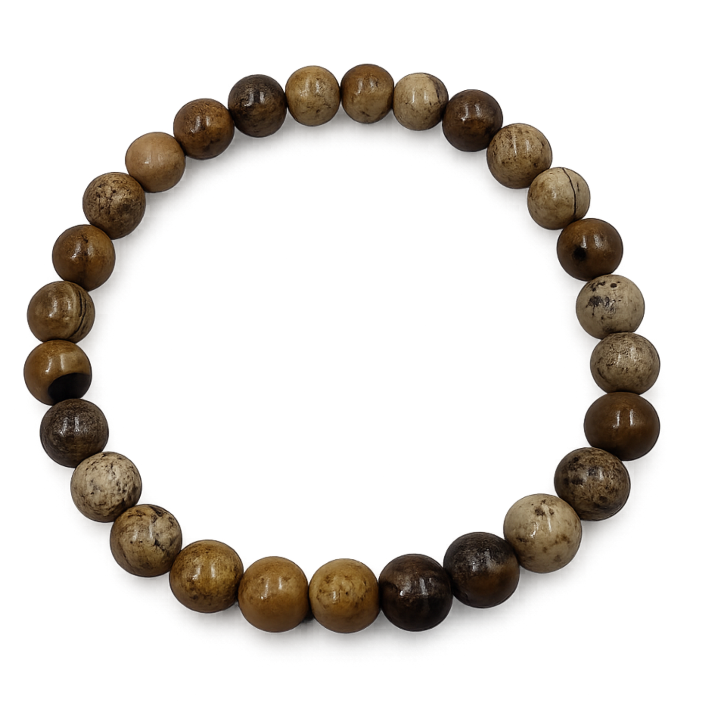Bracciale Elastico in Pietre Naturali Pietra Paesina Tonda Liscia 6 mm • Codice PE8017