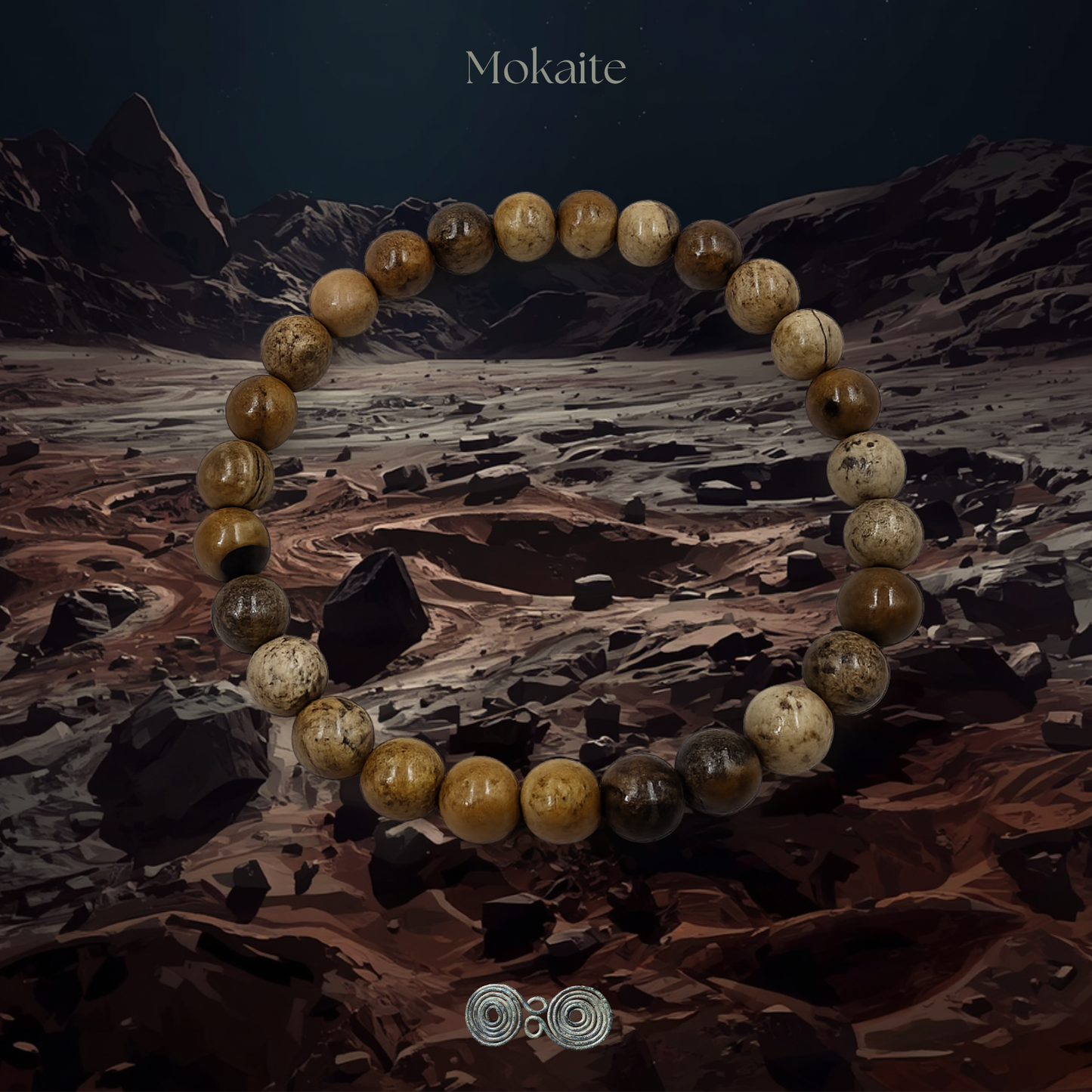 Bracciale Elastico in Pietre Naturali Mookaite Tonda Liscia 6 mm. PE8018 • Taglia M (18/19 cm)
