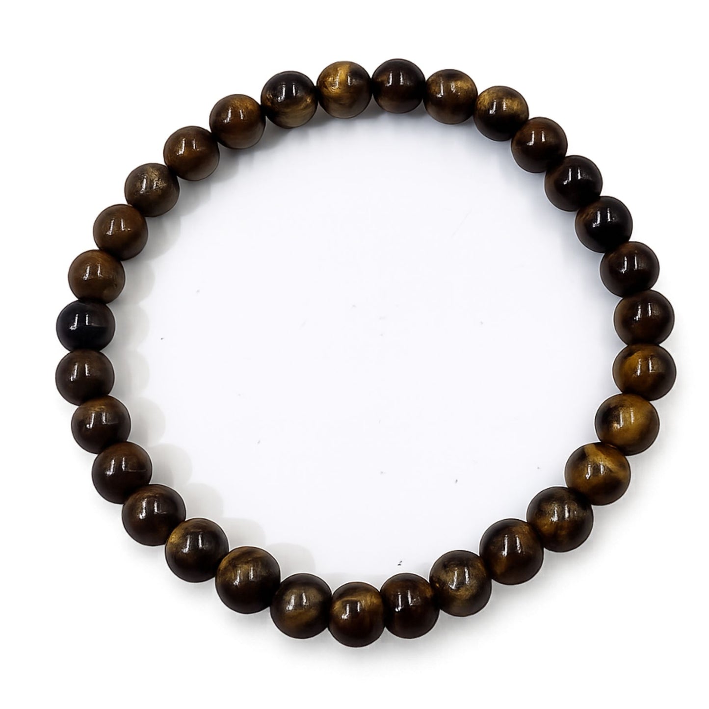 Bracciale Elastico in Pietre Naturali Occhio di Tigre Tonda Liscia 6 mm • Codice PE8020