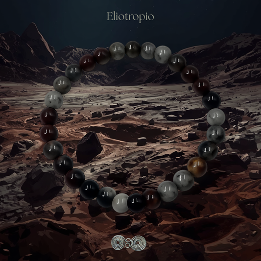 Bracciale Elastico in Pietre Naturali Eliotropio (Pietra di Sangue) Tonda Liscia 6 mm •PE8021
