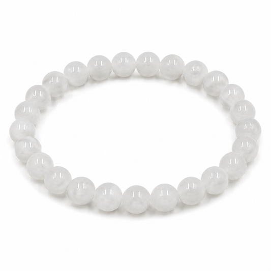 Bracciale Giada Bianca naturale 6 mm Punto Gemme PE8022