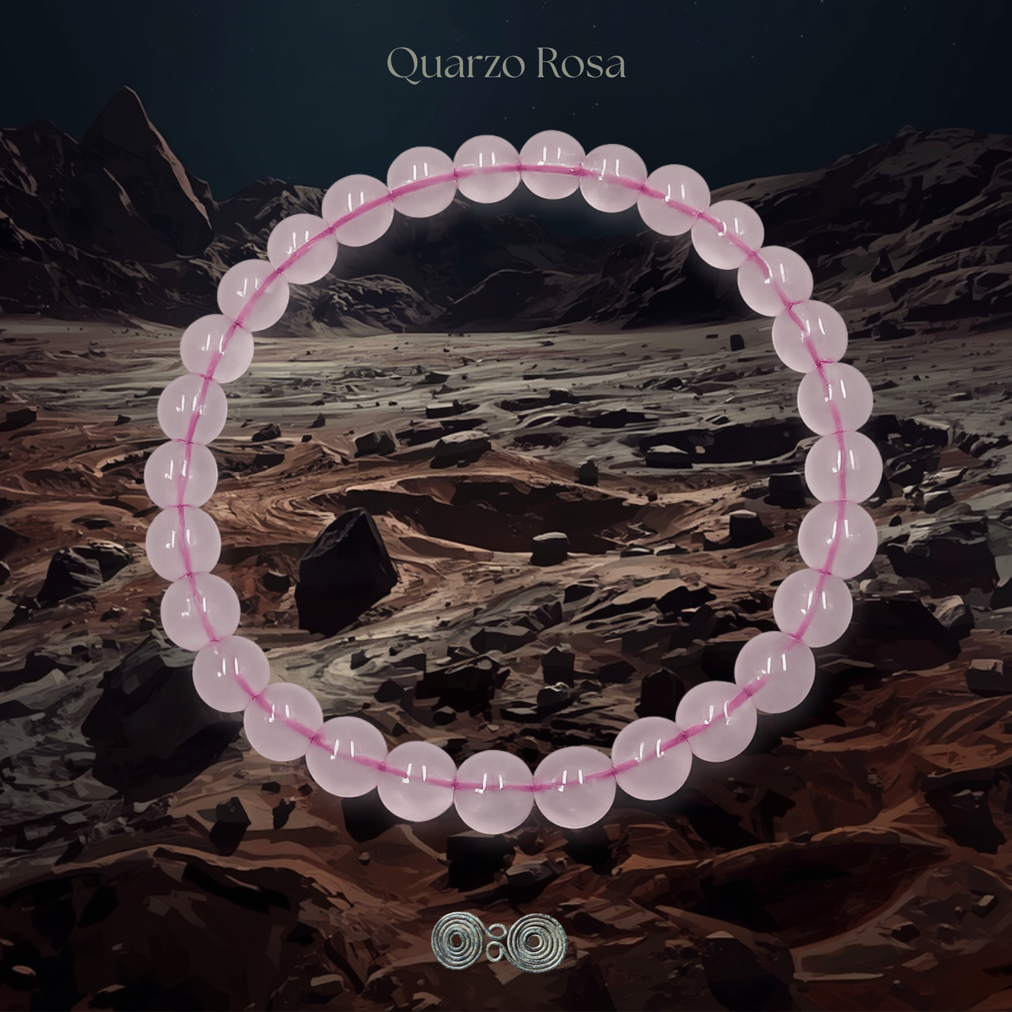 Bracciale Elastico in  Pietre Naturali Quarzo Rosa  - Perle Tonde Lisce 6mm -PE8023 Taglia M (17-18 cm)
