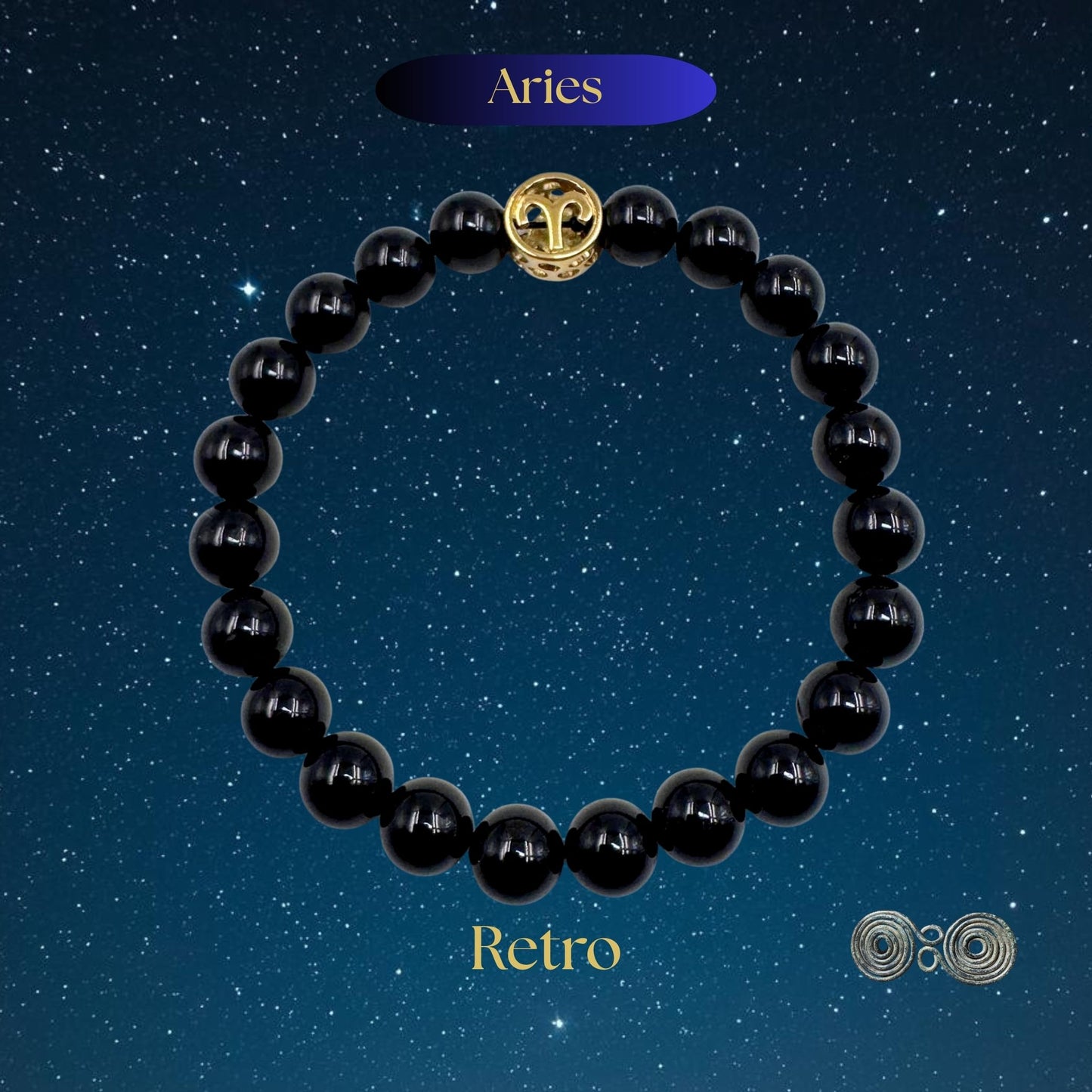 Bracciale Zodiaco Ariete in Tormalina Nera Certificata - PE8029