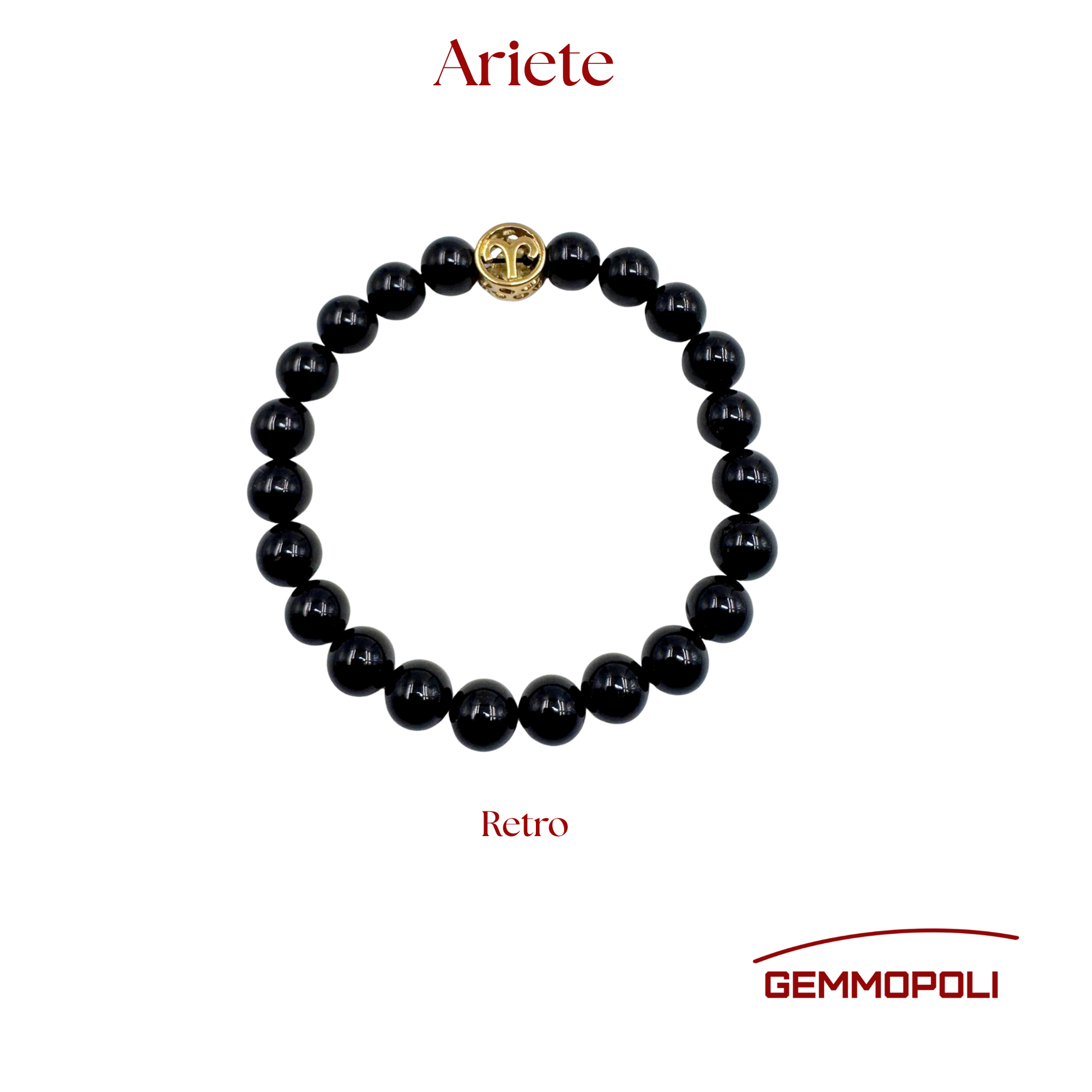 Primo piano del bracciale del simbolo zodiacale Ariete, retro. PE8029