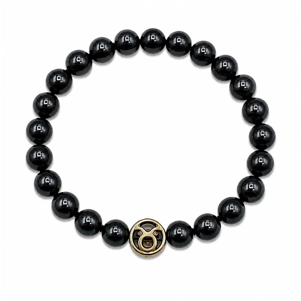 Bracciale Tormalina Nera Certificata 10 mm Oro Zodiaco Toro PE8030 - PE8030 - foto 2