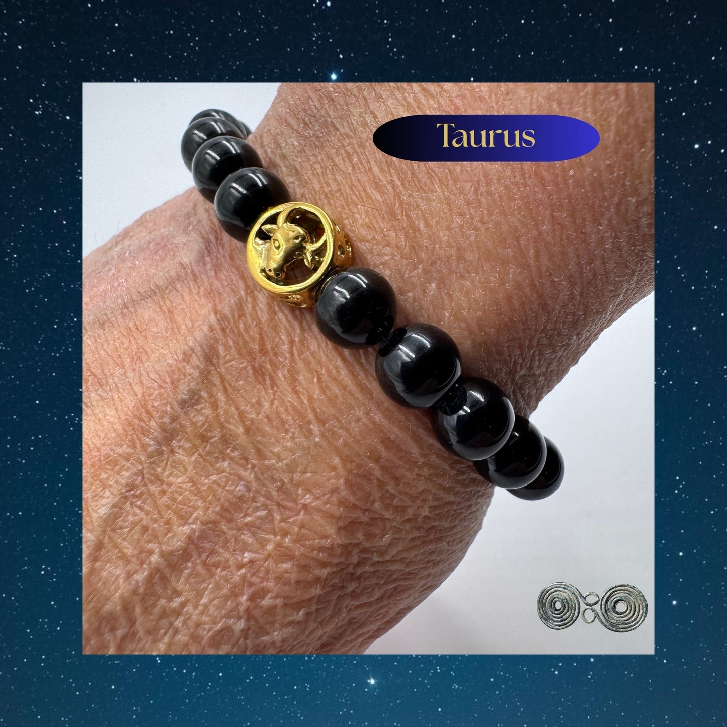 Bracciale Zodiaco Toro in Tormalina Nera Certificata (PE8030)