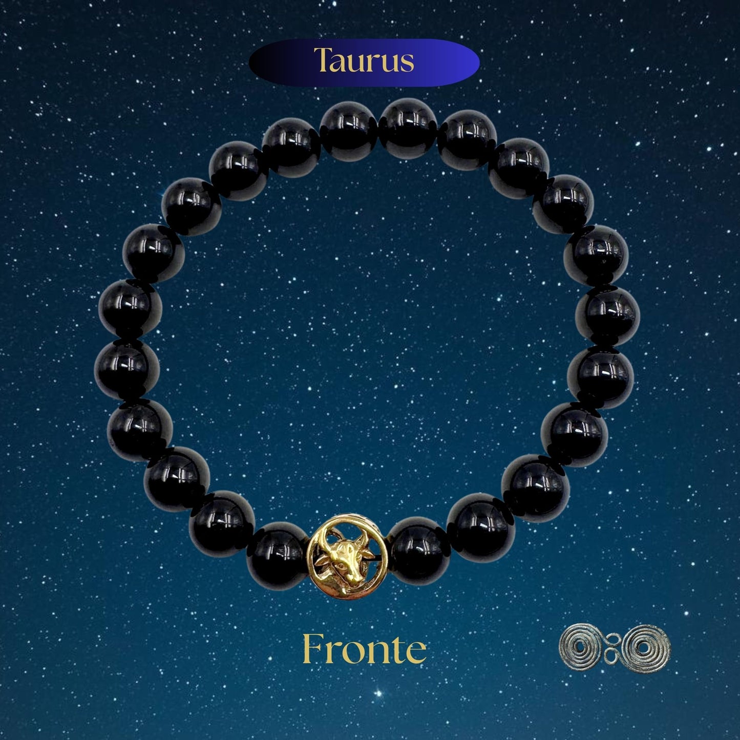 Bracciale Zodiaco Toro in Tormalina Nera Certificata (PE8030)