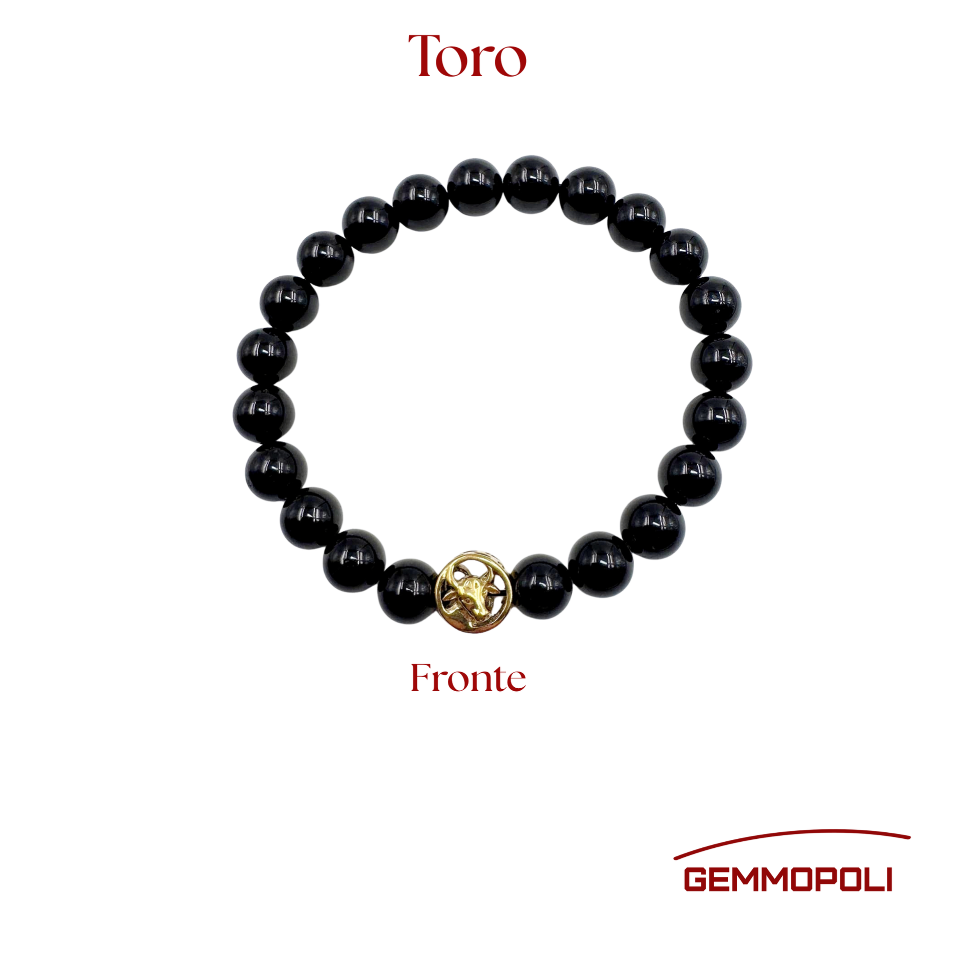 Primo piano del bracciale del simbolo zodiacale Toro.Fronte