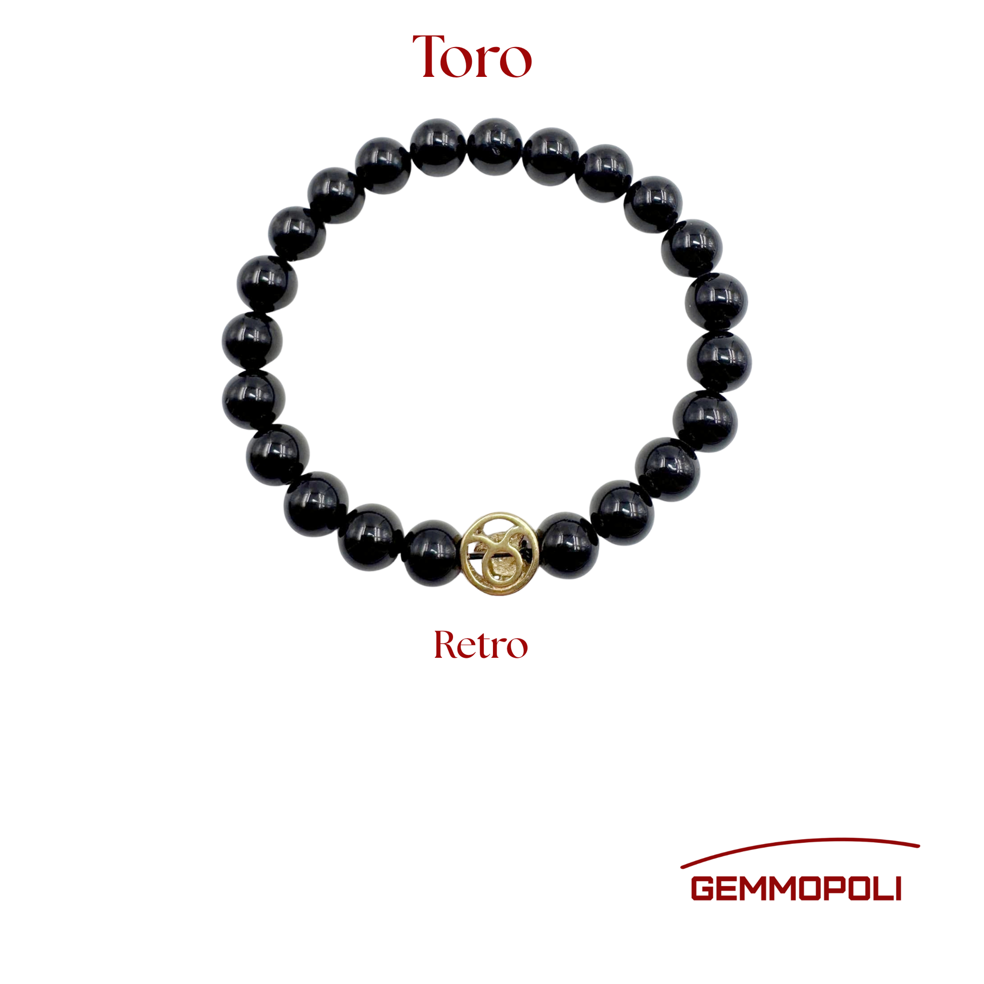 Primo piano del bracciale del simbolo zodiacale Toro.Retro