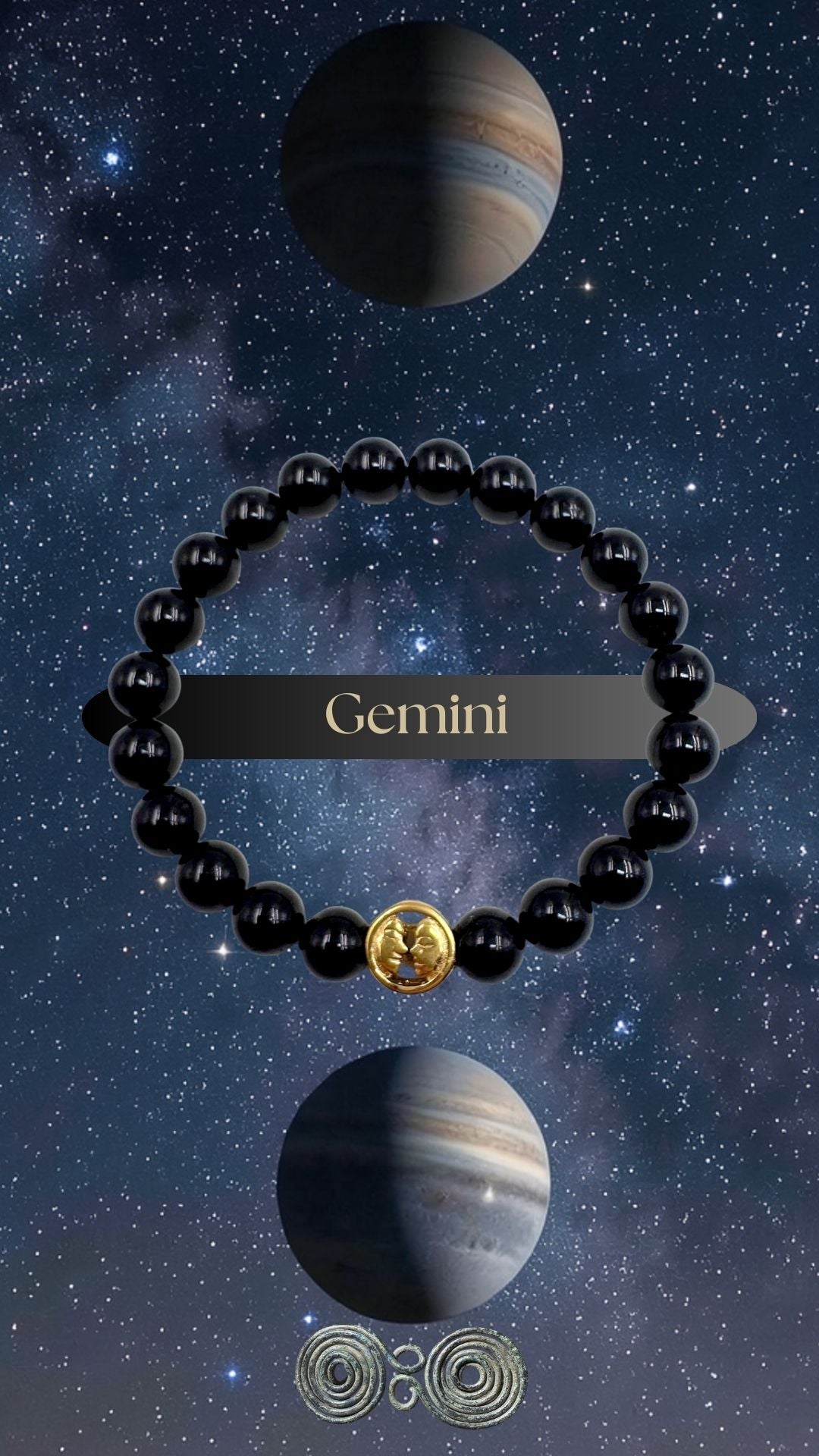Bracciale Zodiaco Gemelli in Tormalina Nera Certificata (PE8031)