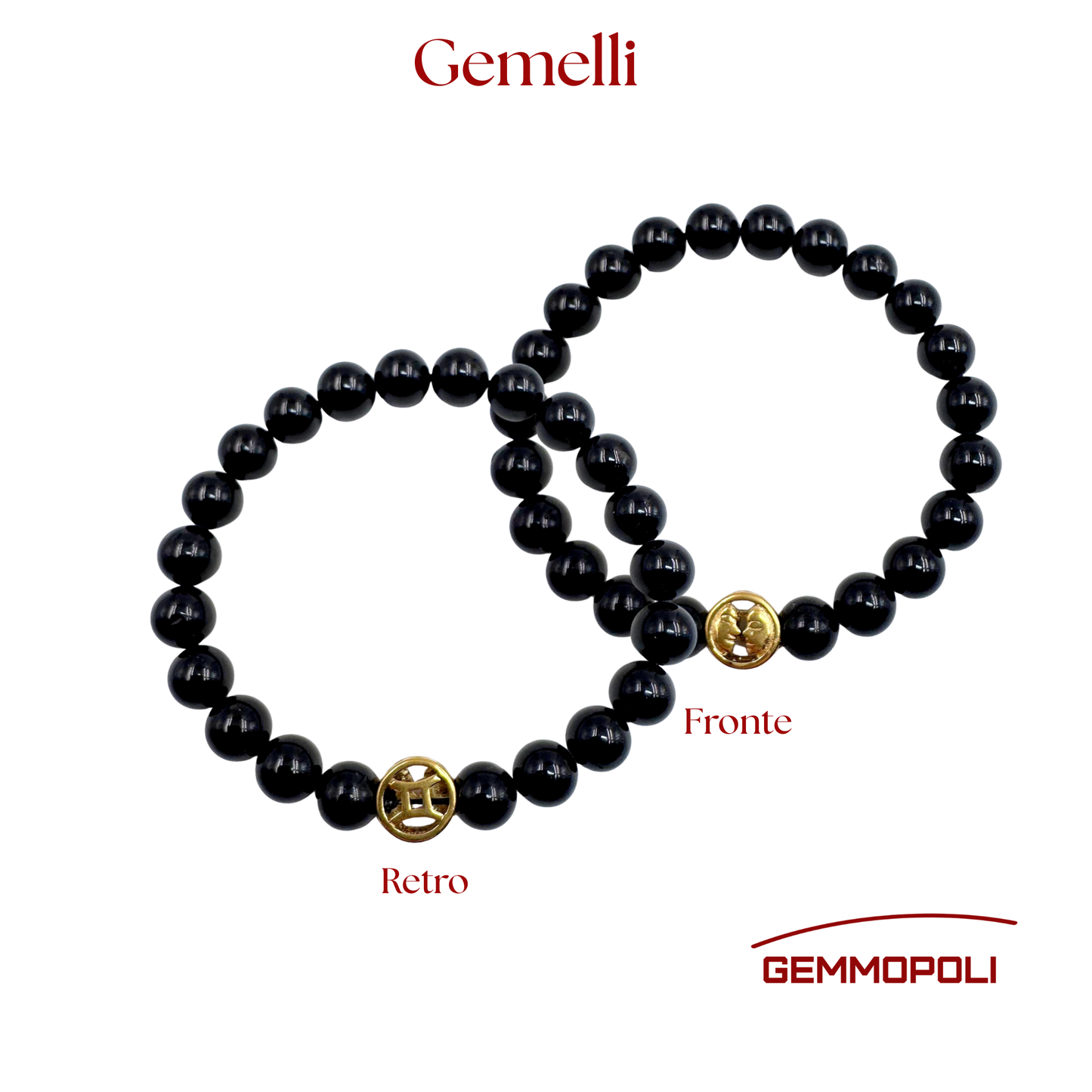 Bracciale Zodiaco Gemelli in Tormalina Nera Certificata (PE8031)