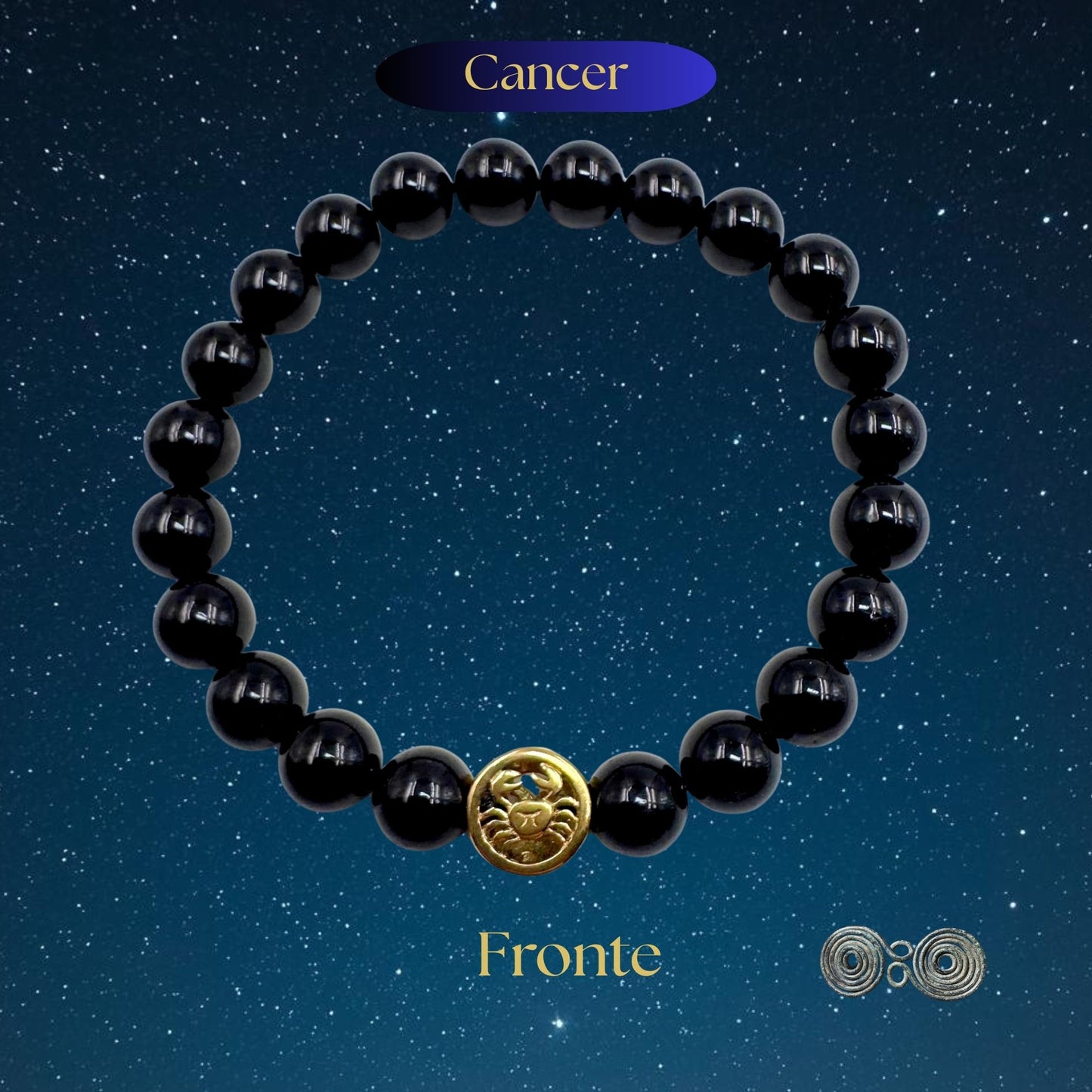 Bracciale Zodiaco Cancro in Tormalina Nera Certificata (PE8032)