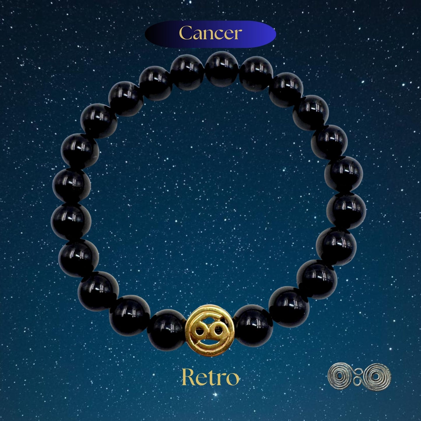 Bracciale Zodiaco Cancro in Tormalina Nera Certificata (PE8032)