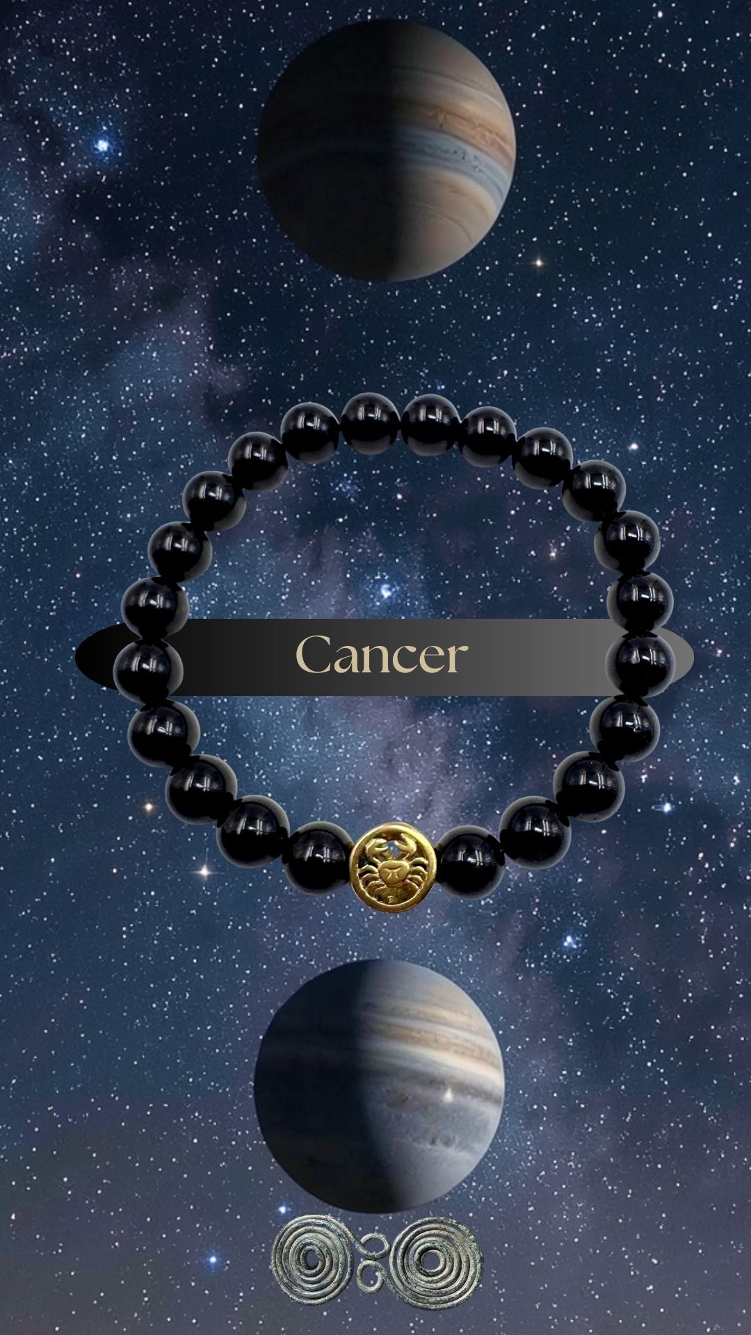 Bracciale Zodiaco Cancro in Tormalina Nera Certificata (PE8032)