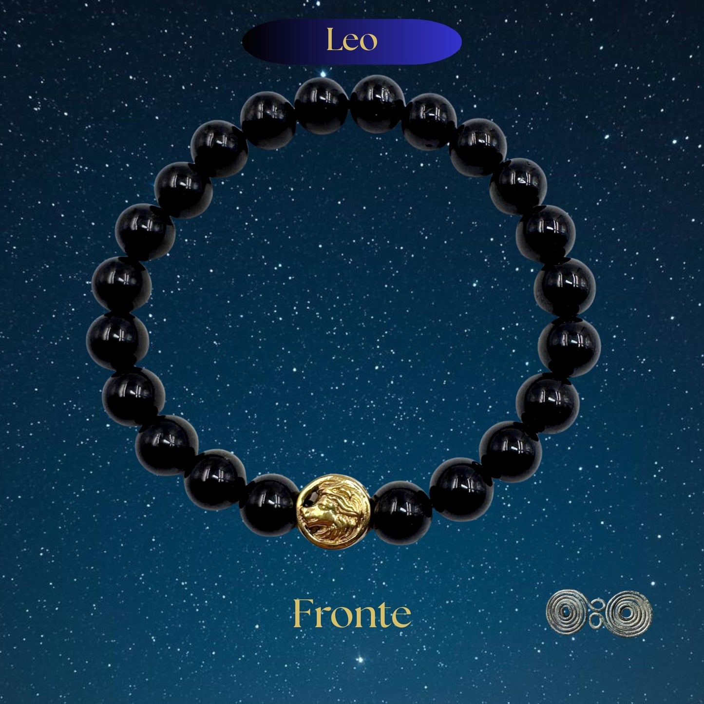 Bracciale Zodiaco Leone in Tormalina Nera Certificata (PE8033)