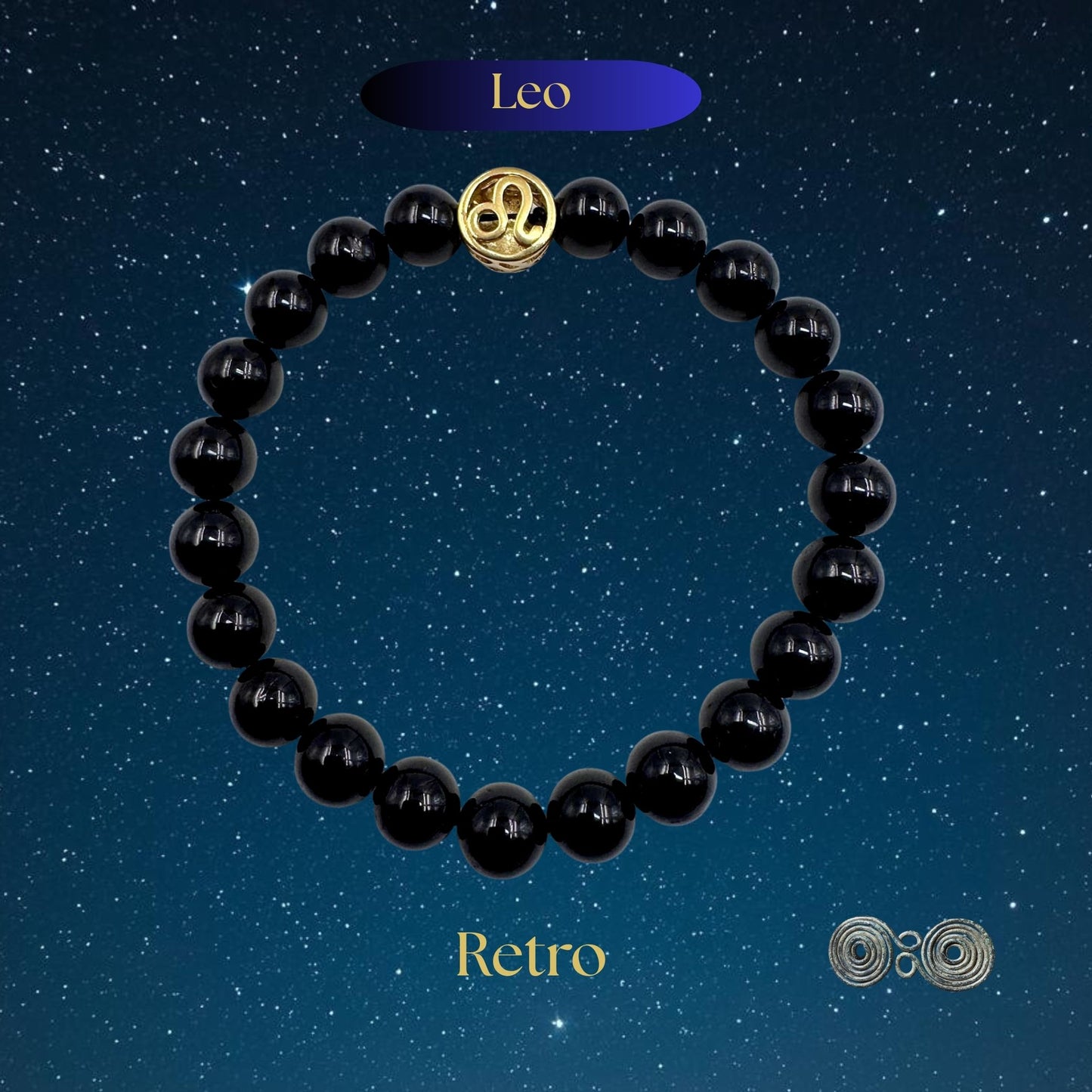 Bracciale Zodiaco Leone in Tormalina Nera Certificata (PE8033)