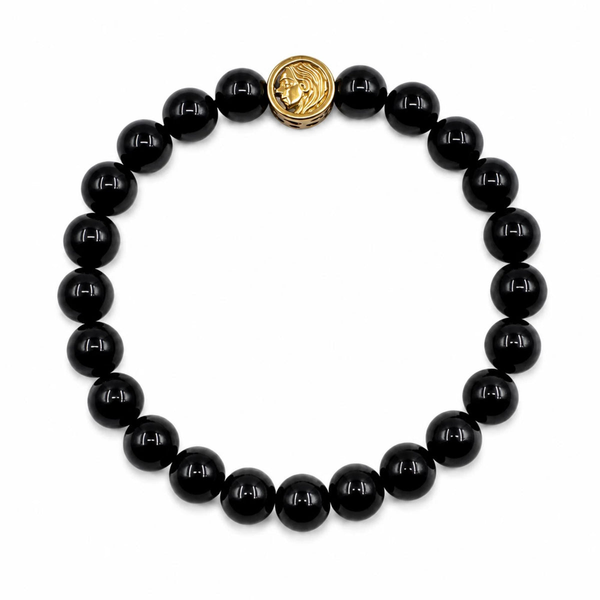 Bracciale Tormalina Nera Certificata 10 mm Oro Zodiaco Vergine PE8034 - PE8034