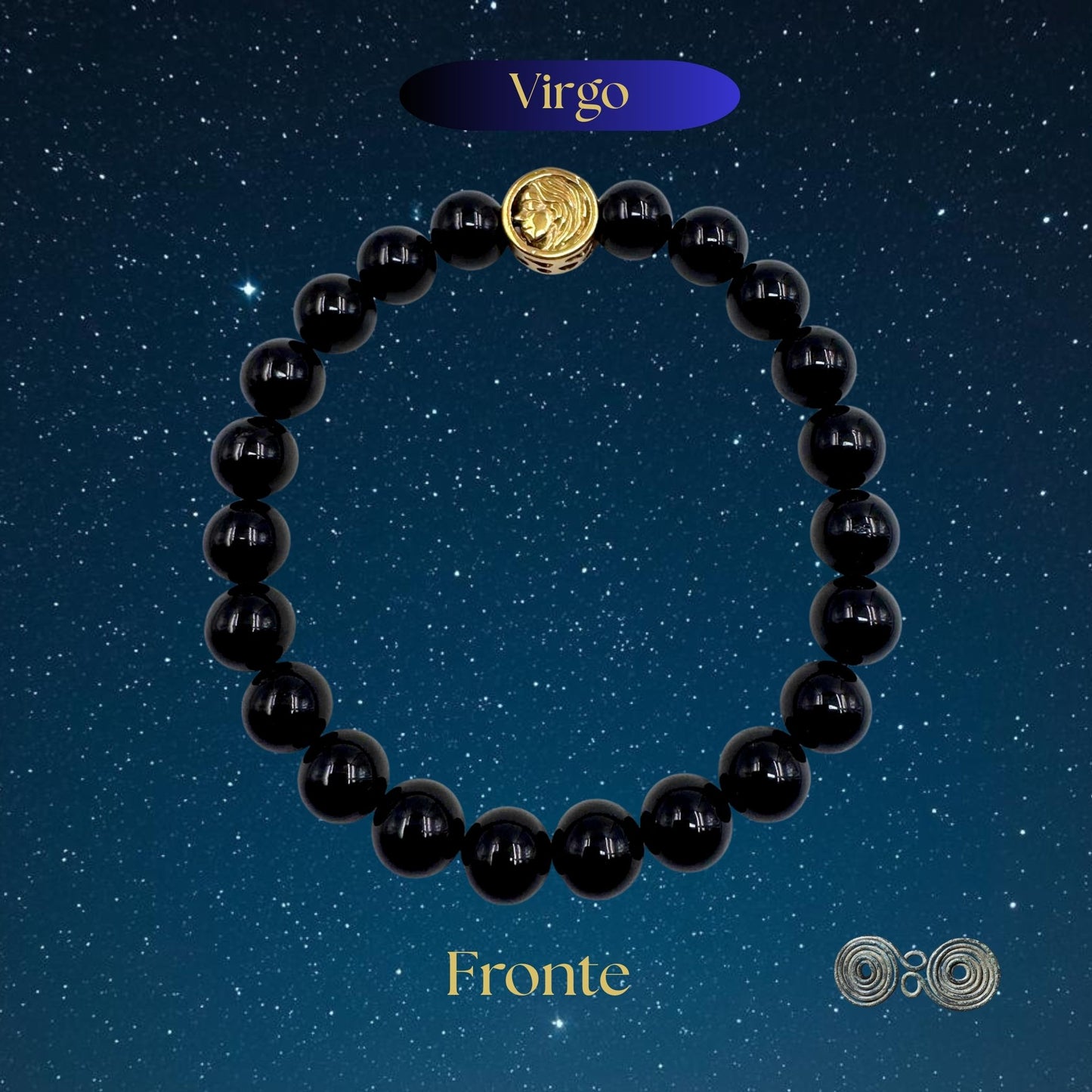 Bracciale Zodiaco Vergine in Tormalina Nera Certificata (PE8034)