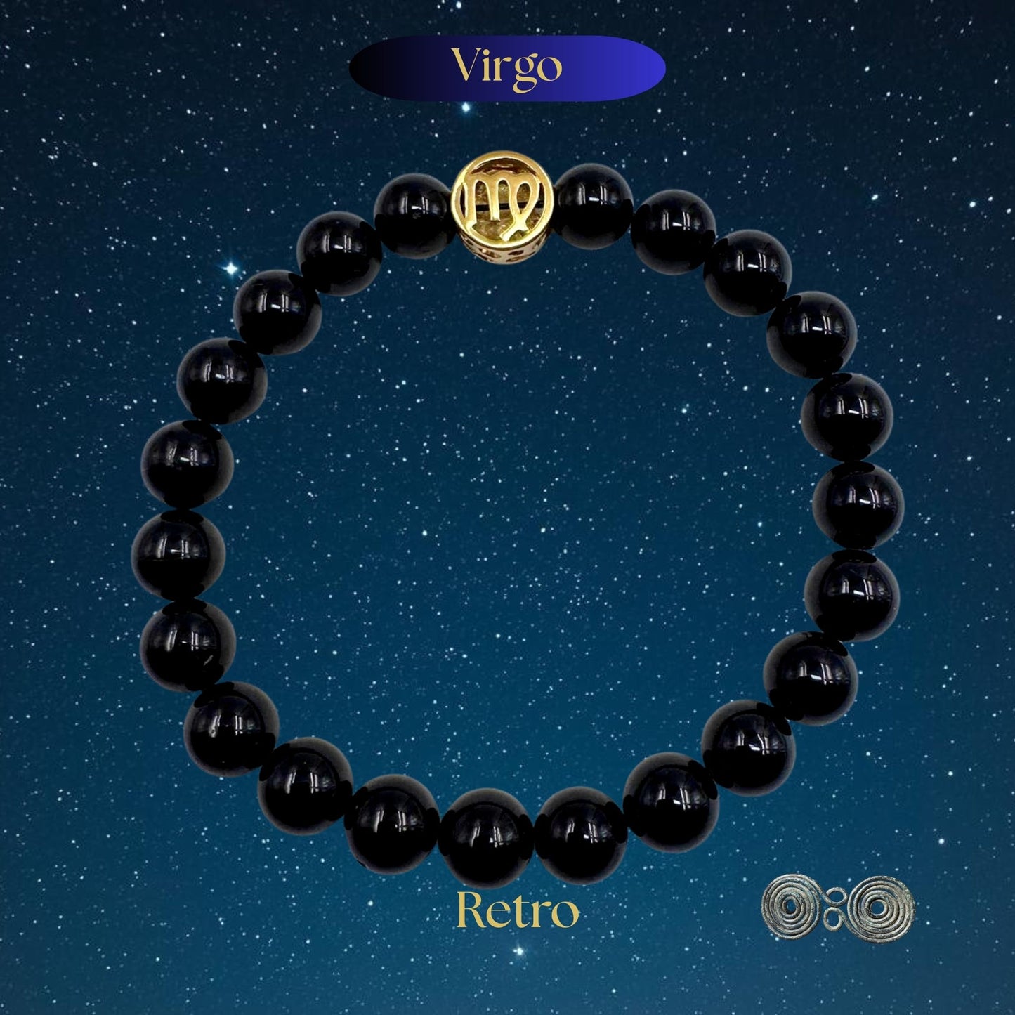 Bracciale Zodiaco Vergine in Tormalina Nera Certificata (PE8034)