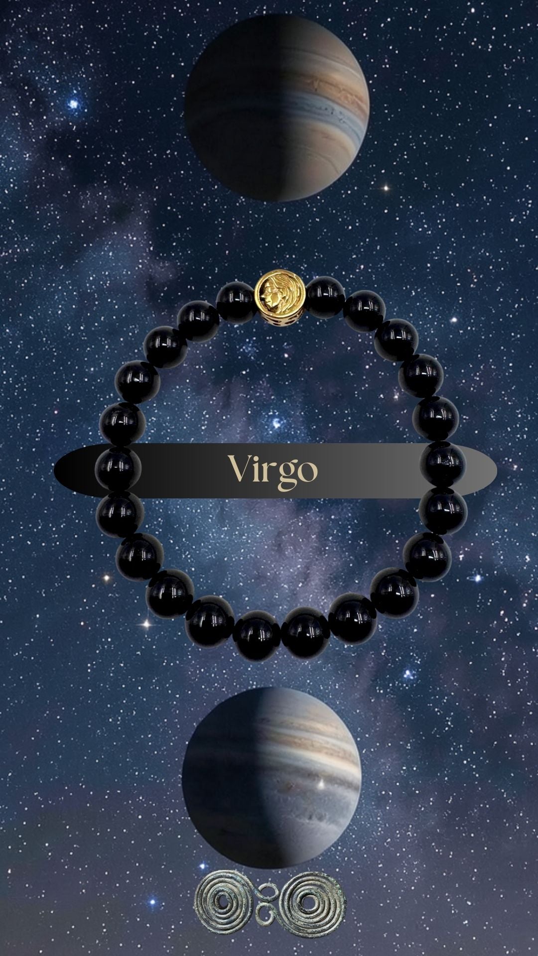Bracciale Zodiaco Vergine in Tormalina Nera Certificata (PE8034)