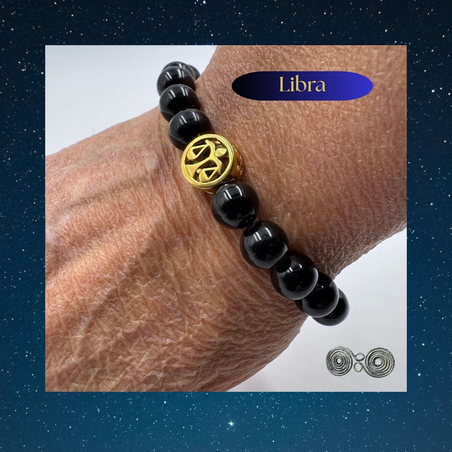 Bracciale Zodiaco Bilancia in Tormalina Nera Certificata (PE8035)