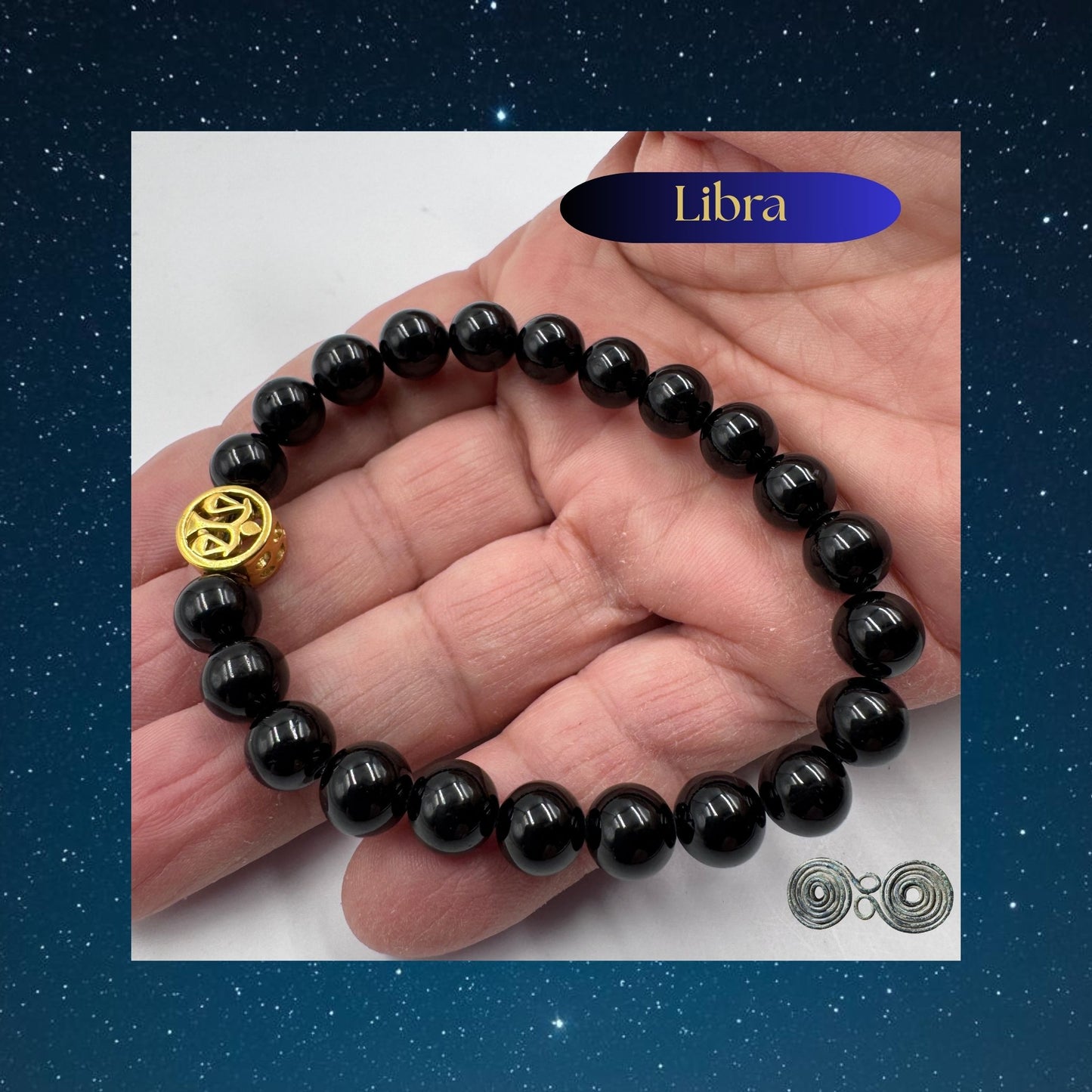 Bracciale Zodiaco Bilancia in Tormalina Nera Certificata (PE8035)