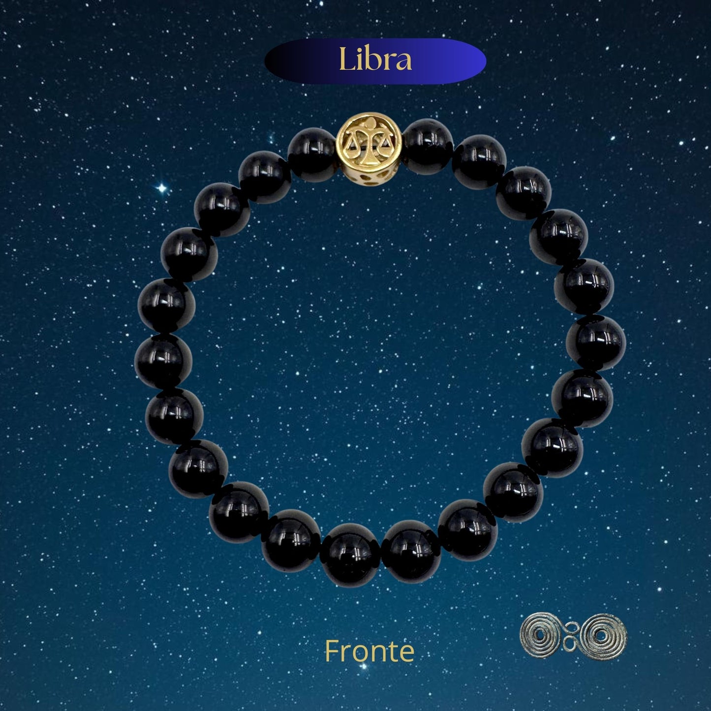 Bracciale Zodiaco Bilancia in Tormalina Nera Certificata (PE8035)