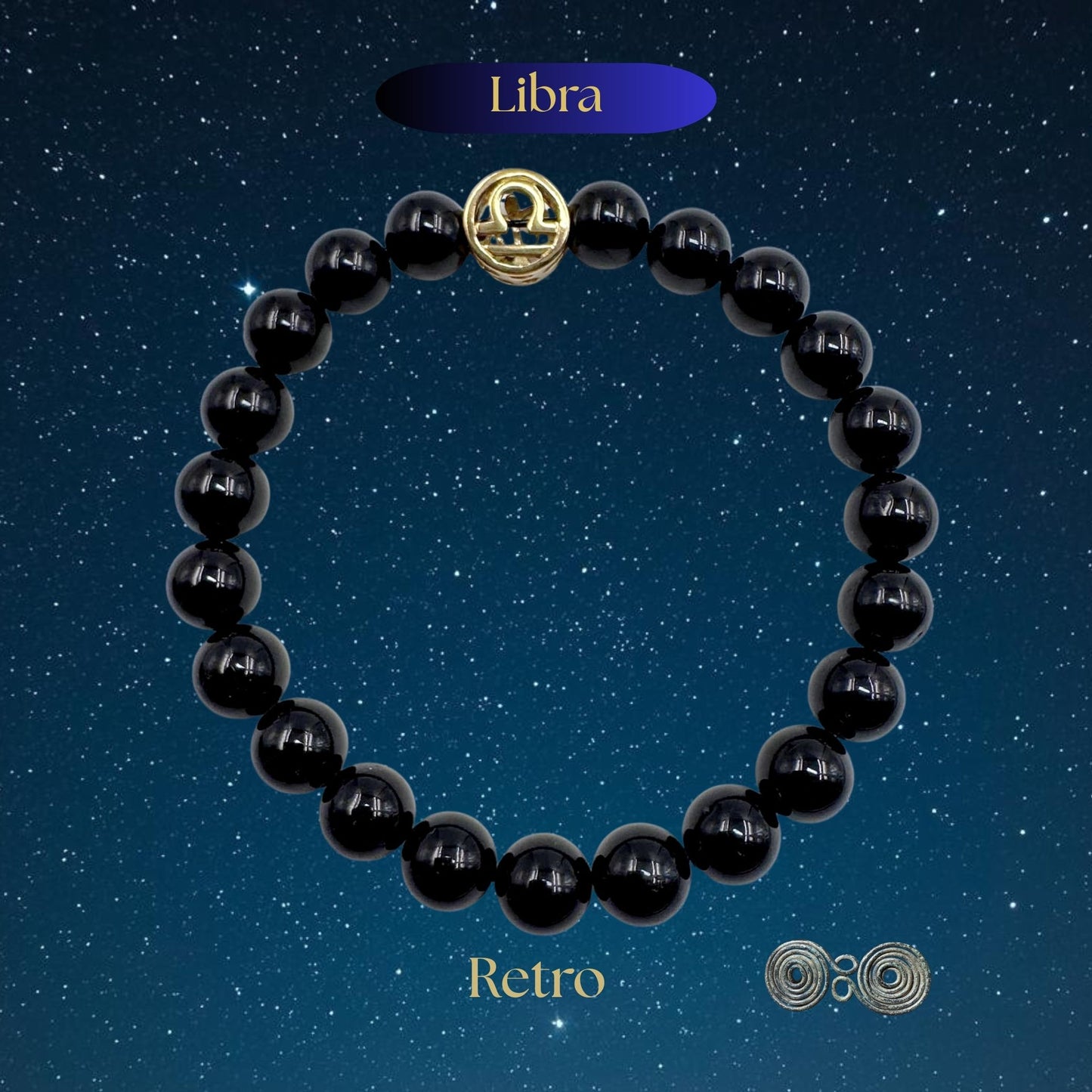 Bracciale Zodiaco Bilancia in Tormalina Nera Certificata (PE8035)