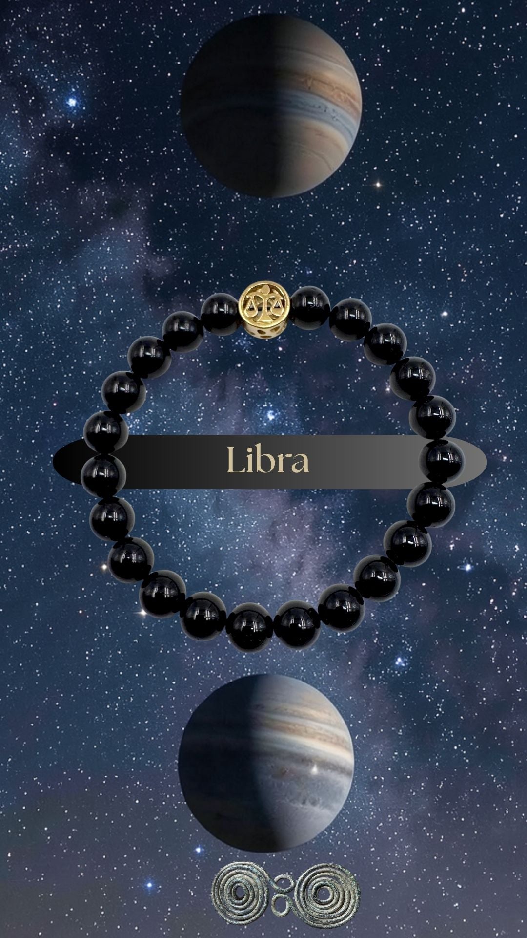 Bracciale Zodiaco Bilancia in Tormalina Nera Certificata (PE8035)