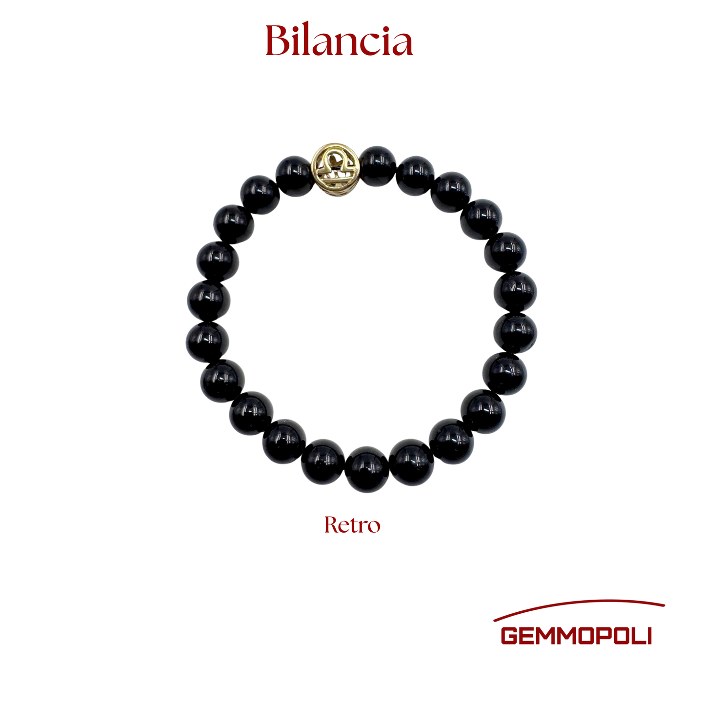 Primo piano del bracciale PE8035,  del simbolo zodiacale Bilancia.Retro