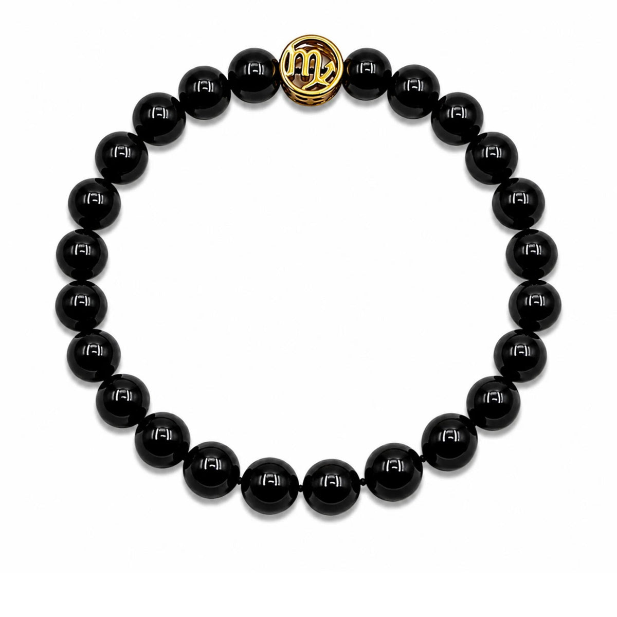 Bracciale Tormalina Nera Certificata 10 mm Oro Zodiaco Scorpione PE8036 - PE8036 - foto 2