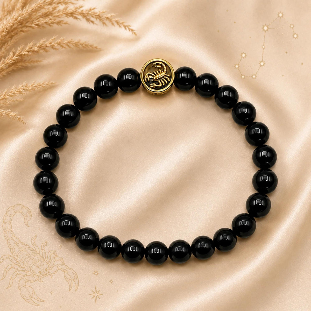 Bracciale Tormalina Nera Certificata 10 mm Oro Zodiaco Scorpione PE8036 - PE8036 - foto 4
